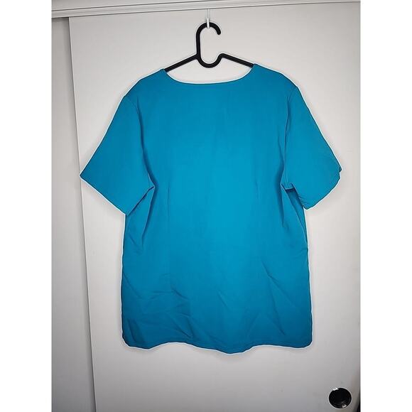 Figs Technical Collection Scrub Top Womens XL Teal V-Neck Medical Healthcare - Picture 2 of 4
